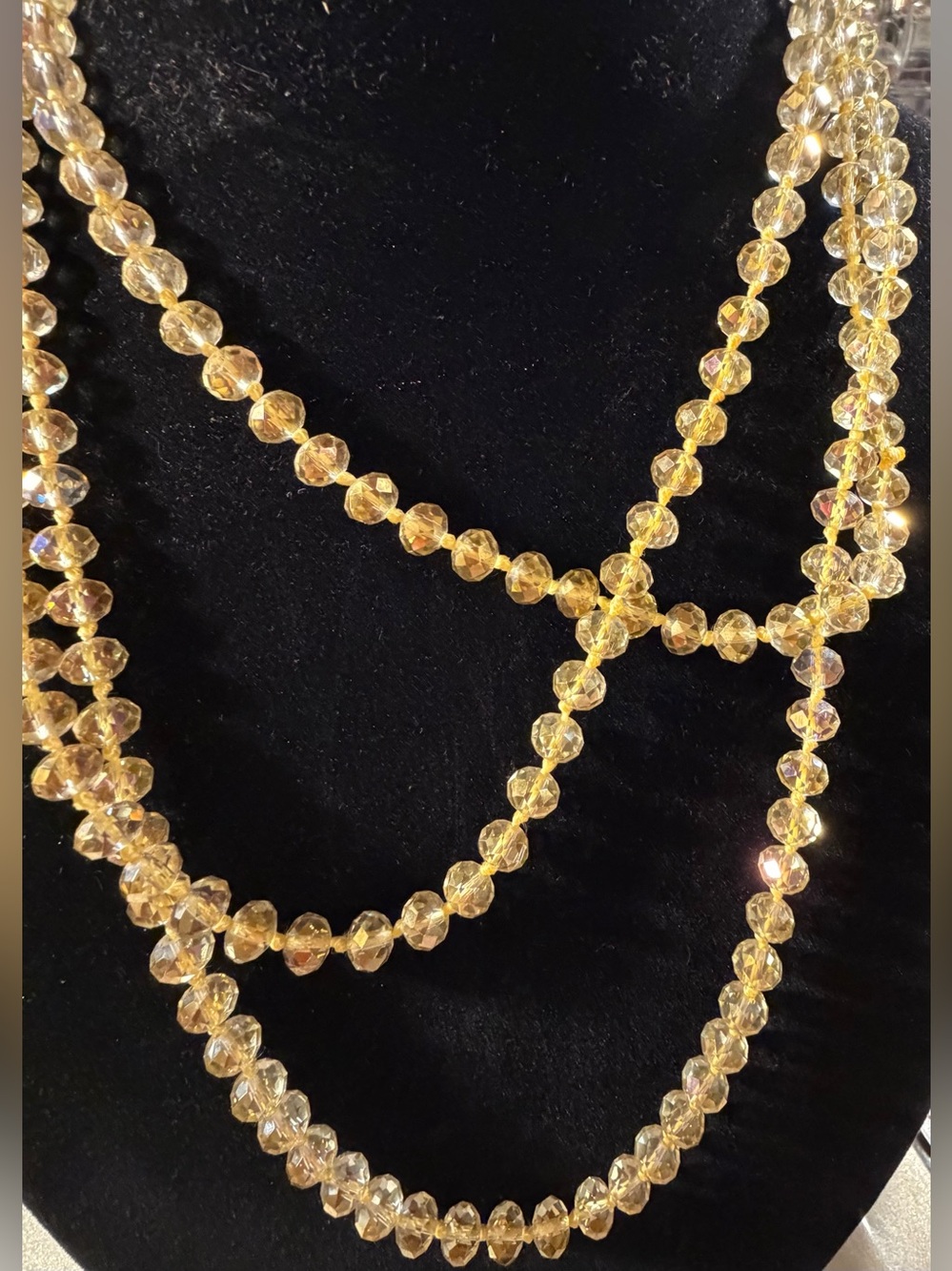Layered Gold Faceted Bead Necklace - Women Jewelry